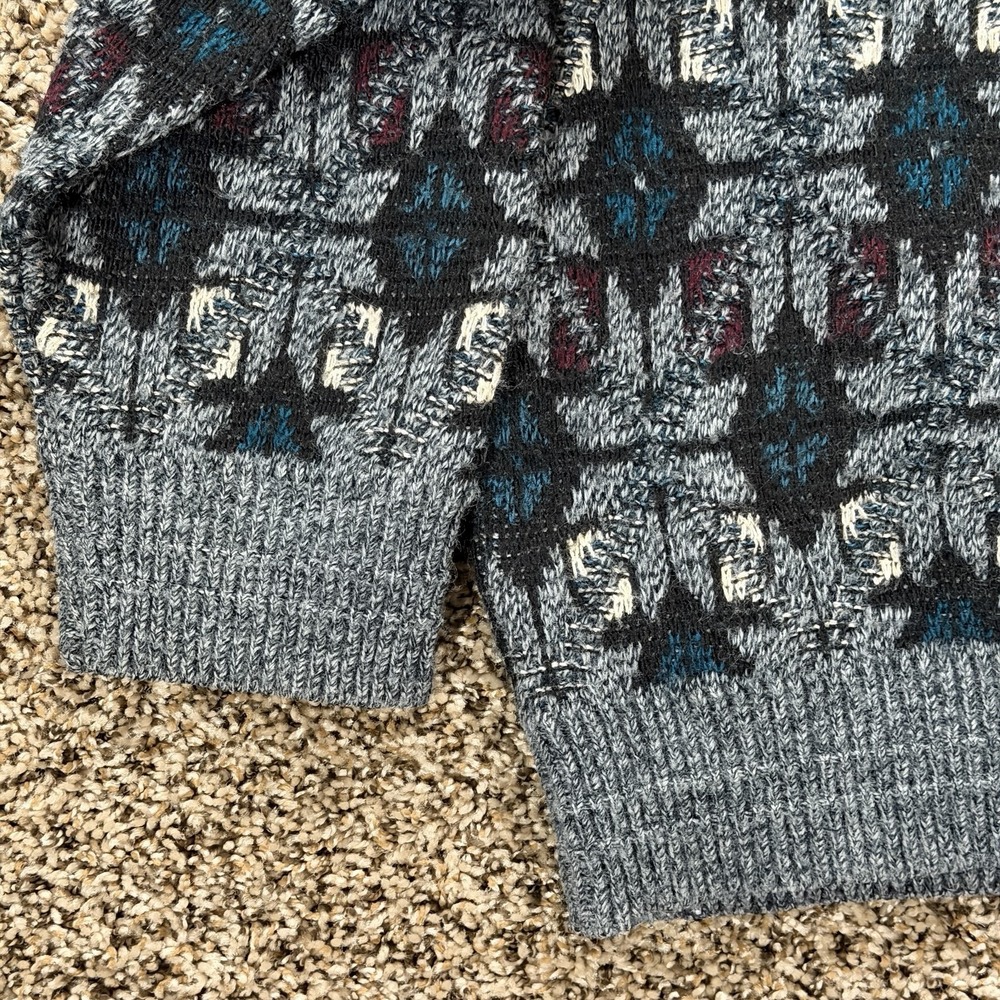 Jantzen Geometric Knit Sweater Men's Sz 2X Cosby Grandpa 90s Vintage Heritage - Picture 5 of 6